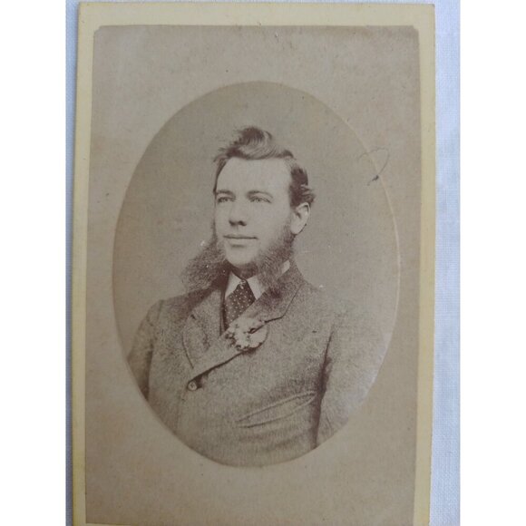 Antique British CDV W Simmons Buckingham, epic mutton chops vintage carte de - Picture 4 of 4